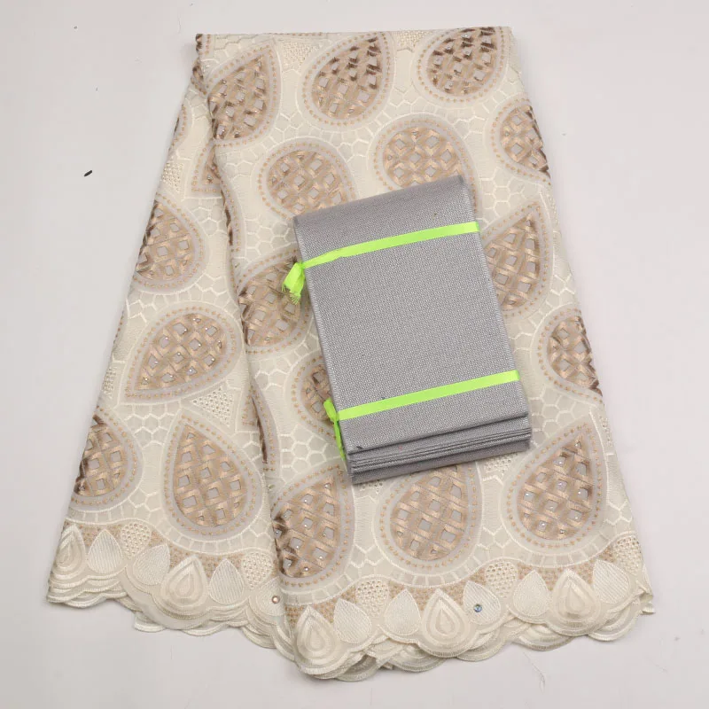 

African Big Swiss Lace High Quality Nigerian Voile Lace FabricWith Aso Oke African Fabric 2018 Voile Cotton Lace Man XZ1542B-2