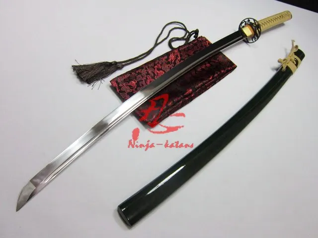 

battle ready japanese katana bamboo tsuba 9260 spring steel sharpened sword