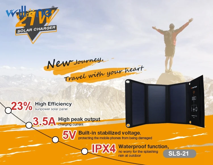 Carregador de Painel Solar com Armazenamento Willone 21 w dc Dupla Saída Usb Solar Portátil Carregador Bolsa 5 v - 18 Solar Portátil Carregador Solar com Armazenamento saco