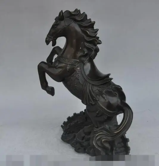 

S06136 china fengshui bronze wealth yuanbao Great Wall steed horse lucky success statue