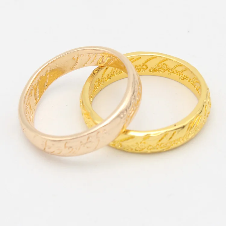 

Movies Heat Pin Ornaments Hobbit People Ring The Lord Of The Rings Golden Lettering Edition Ring Party Christmas Gift