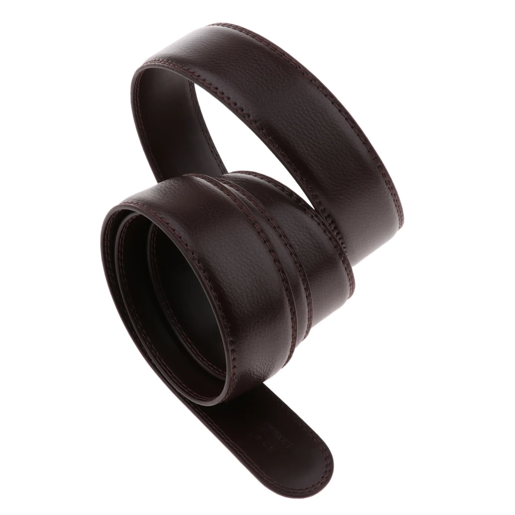 Men Leather Ratchet Belt Strap Only without Buckle Wide Strap 3.5cm Width