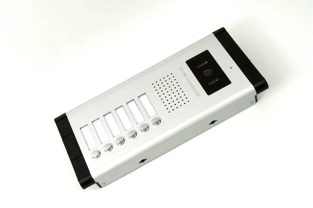6 Units Home Video Door Phone 4.3 Inches LCD And 6 Buttons CCD Camera Video Intercoms With Eletronic Lock + Rfid Keypad System