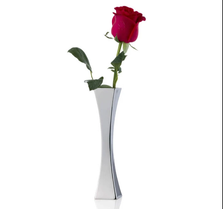 Modern stylish stainless steel waisted peony vase lily vase living room European style table