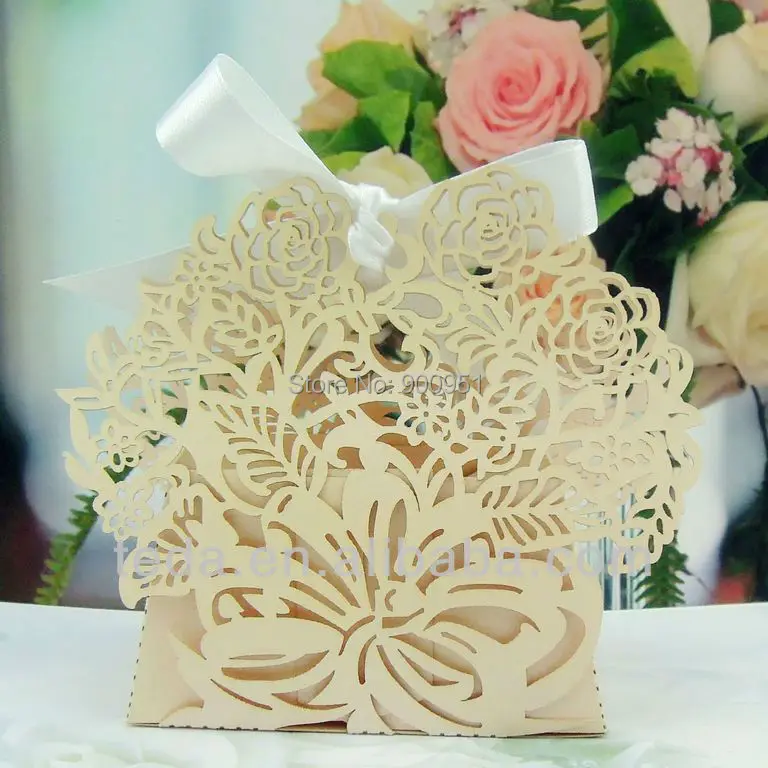 laser cut rose wedding favor boxwedding favor cake boxwedding dress