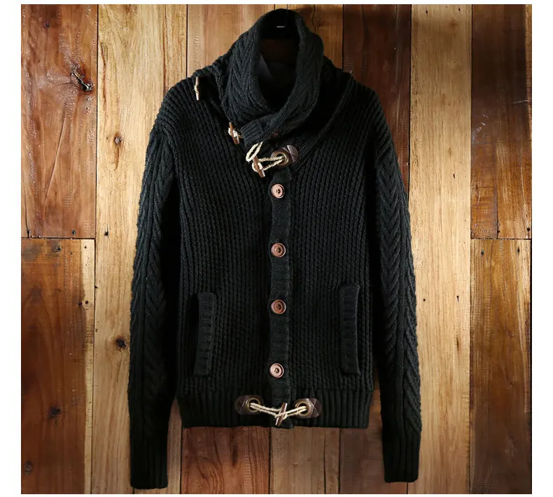 2017 Autumn Winter New Brand Men Cardigan Sweater Thicken Loose Fit Acrylic Warm Knited Male Sweatercoat White Black Muls M-3XL-5