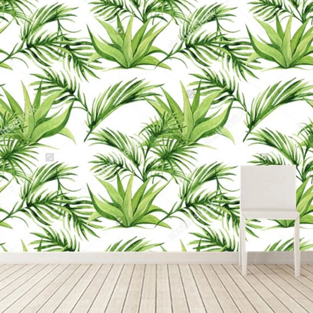 Custom Murals Tropical Leaves Print Wallpaper Hotel Room Custom Murals Tropical Leaves Print Wallpaper Hotel Room Restaurant Living Bedroom Tv Wall Kitchen