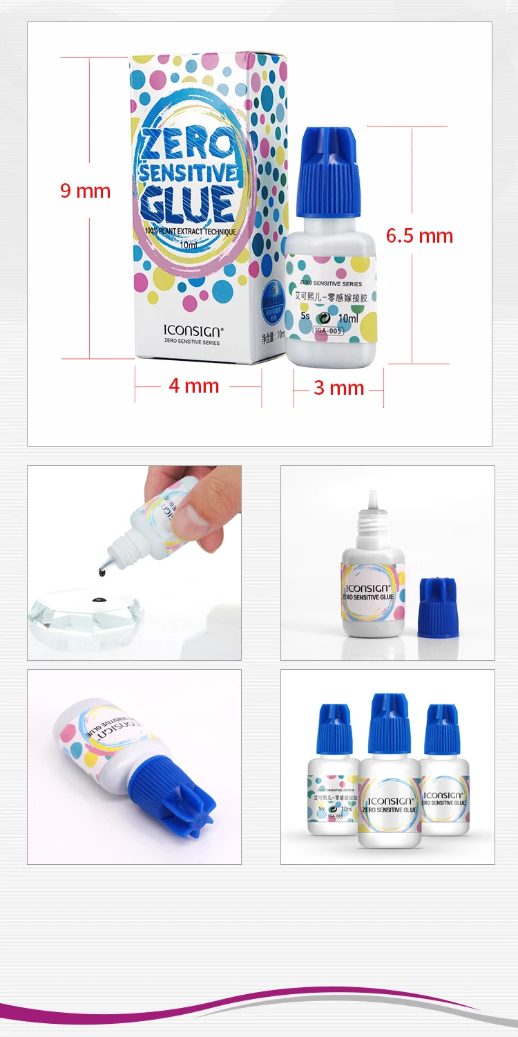 Preço de Atacado Cola para Cílios sem Nenhum Ferramenta de Maquiagem 5 segundo Secagem Garrafas Lote Iconsign Cheiro Sensível Rápida Cola Adesivo Preto 20 - 3 High Quality Beleza e saúde