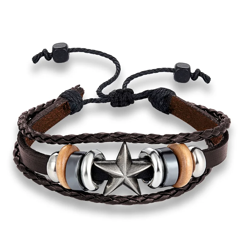 Infinity Love Supernatural Wrap Bracelet Pentagram Wings Charm Black