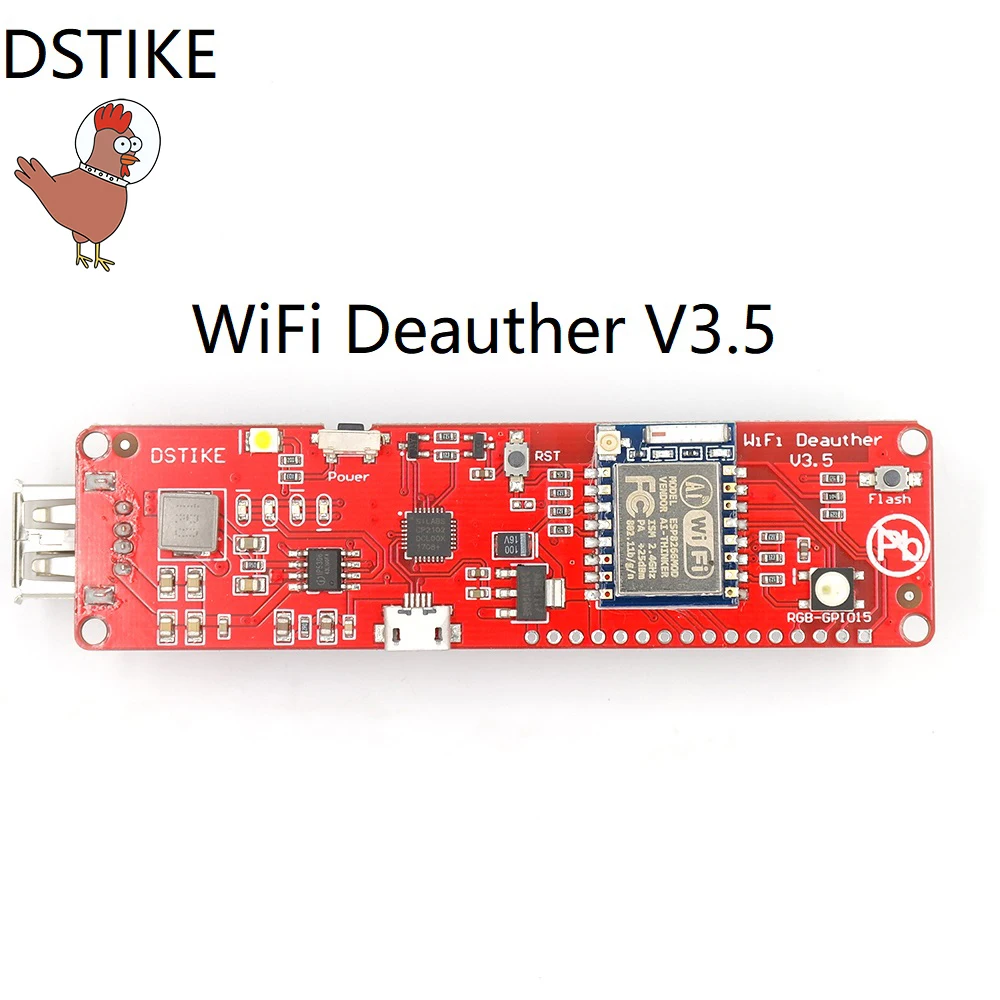 DSTIKE WiFi Deauther V3.5(ESP8266+2dB antenna)WiFi Attack/Control 18650 Powerbank 2A Output NodeMCU Development Kit ESP07 ESP32 |