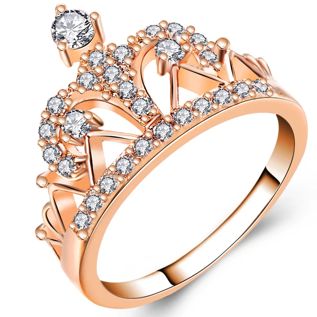 2018 Women Rings Cubic Zirconia Princess Crown Rings Crystal Engagement Wedding 2018 Women Rings Cubic Zirconia Princess Crown Rings Crystal Engagement Wedding