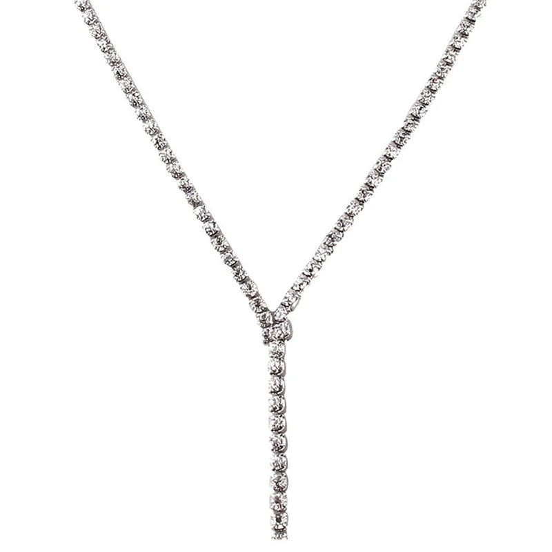 Женское Ожерелье с кристаллами длинное Золотое|long necklace|gold chockernecklace chocker |