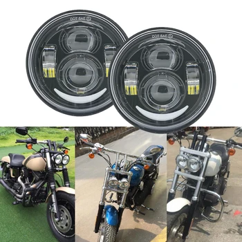 

For Harley Davidson Dyna Glide Fat Bob LED Headlight Lights 5" Motorbike Projector LED Headlight Lamps For Fat Bob Motorcycle