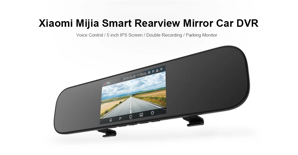 Xiaomi MIJIA 5 дюймов сенсорный экран 1080P Смарт зеркало заднего вида видеорегистратор Поддержка двойной записи приложение Голосовое управление видеорегистратор