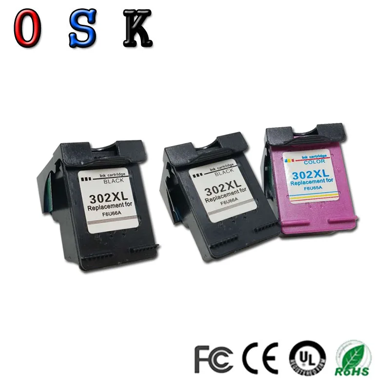 

OSK 3PC 302XL Compatible For HP302XL ink cartridges for HP Deskjet 1110 1111 1112 2130 2131 2132 3630 printer