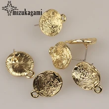 15 мм, 10 шт./лот, цинковый сплав, Золотая Рябь, круглая основа, серьги, подвеска, разъем для DIY, модные серьги, ювелирные аксессуары