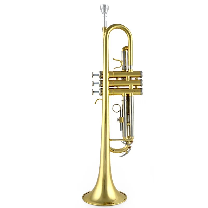 

Trumpet Bb B Flat Brass Trompete Instruments Gold lacquer Professional Musical instruments trompeta mouthpiece