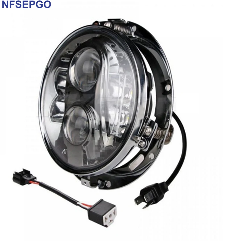 

7" LED Headlight High beam 8000LM 12V Moto Headlamp with 7 inch Mounting Ring bracket For Touring Motorcycle Jeep Wrangler