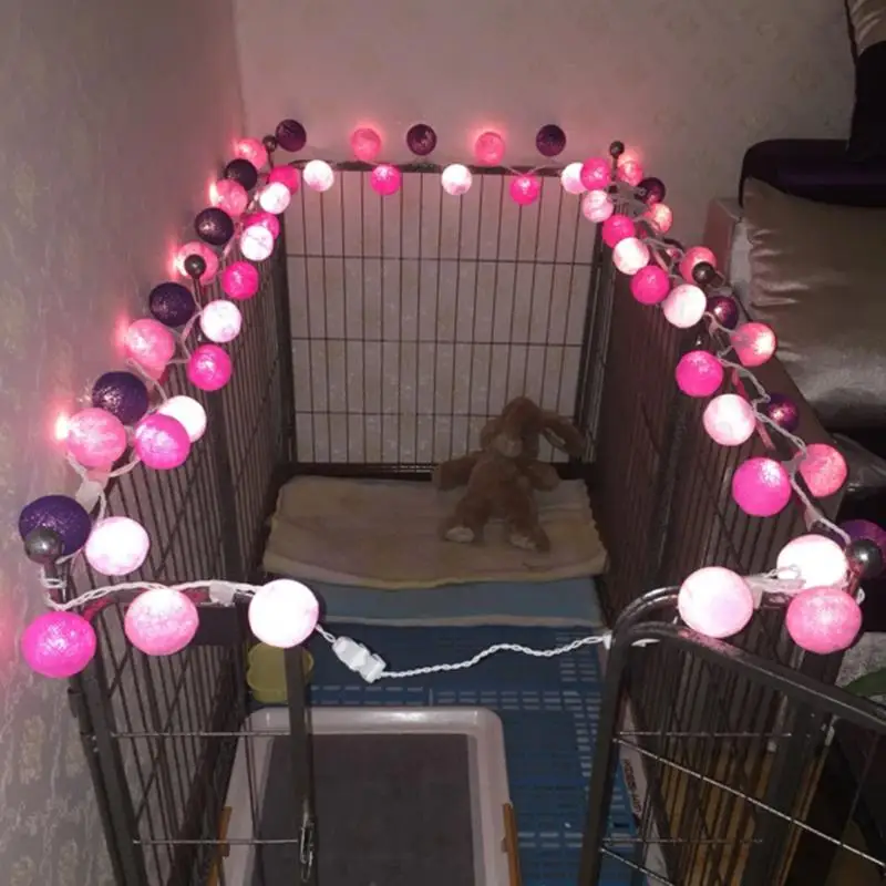 

20 LED Outdoor Battery Power Cotton Ball Fairy String Lights Holiday Lighting For Wedding Party Patio Christmas Home Decoration