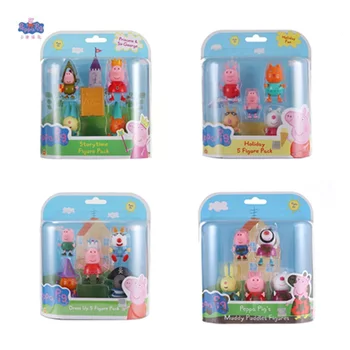 

Authentic 4 pieces / set Peppa Pig Princess Peppa's friend action role George Rebecca children's toys birthday Christmas gifts