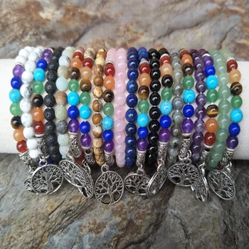

5 Strands Natural 7 Chakras crystal labradorite & Amazonite Stone Beads Handmade Boho Women Jewelry Bracelet BG106
