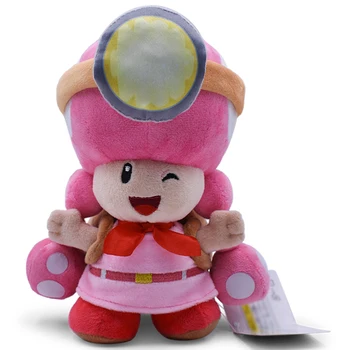 

20CM Super Mario Bros Plush Toys Toad Toadette Mushroom Miners Adventure Backpack Soft Stuffed Dolls