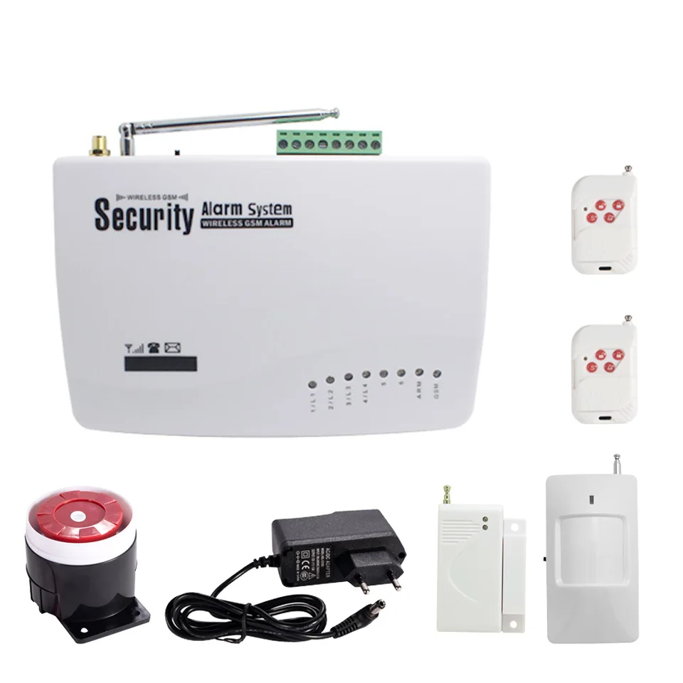 1 Set Home Security 6 Wireless Zone And 4 Wire Sms Gsm Alarm Zone And 4 Wire Sms Gsm Alarm