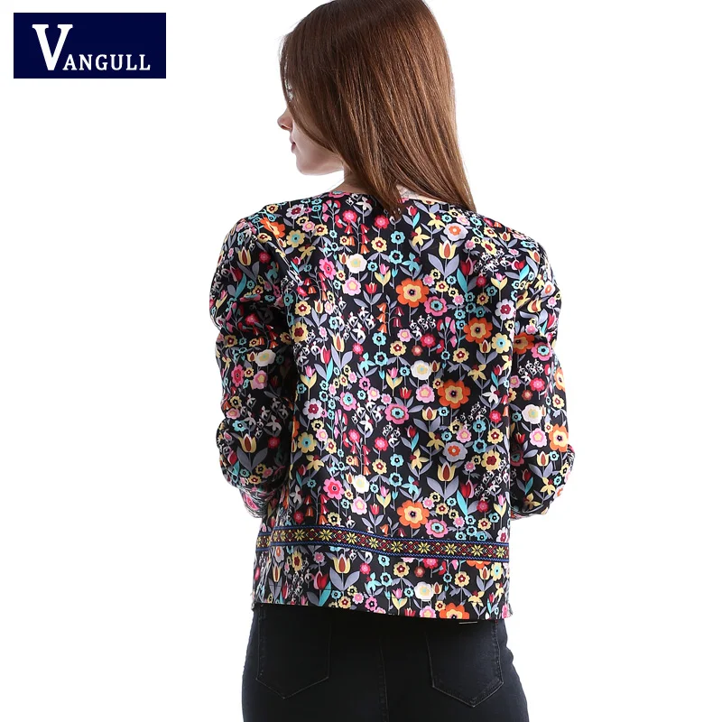Ideal Vangull 2018 New Spring Botanical Jacket Autumn Basic Jacket for Women Multicolor Collarless Elegan
