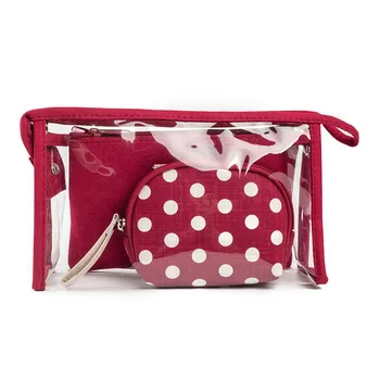 

3pcs/Set Travel Cosmetic Bag Makeup Storage Case Trip Wash Toiletry Holder Zipper Portable Beautician Necessary Accessories Lot