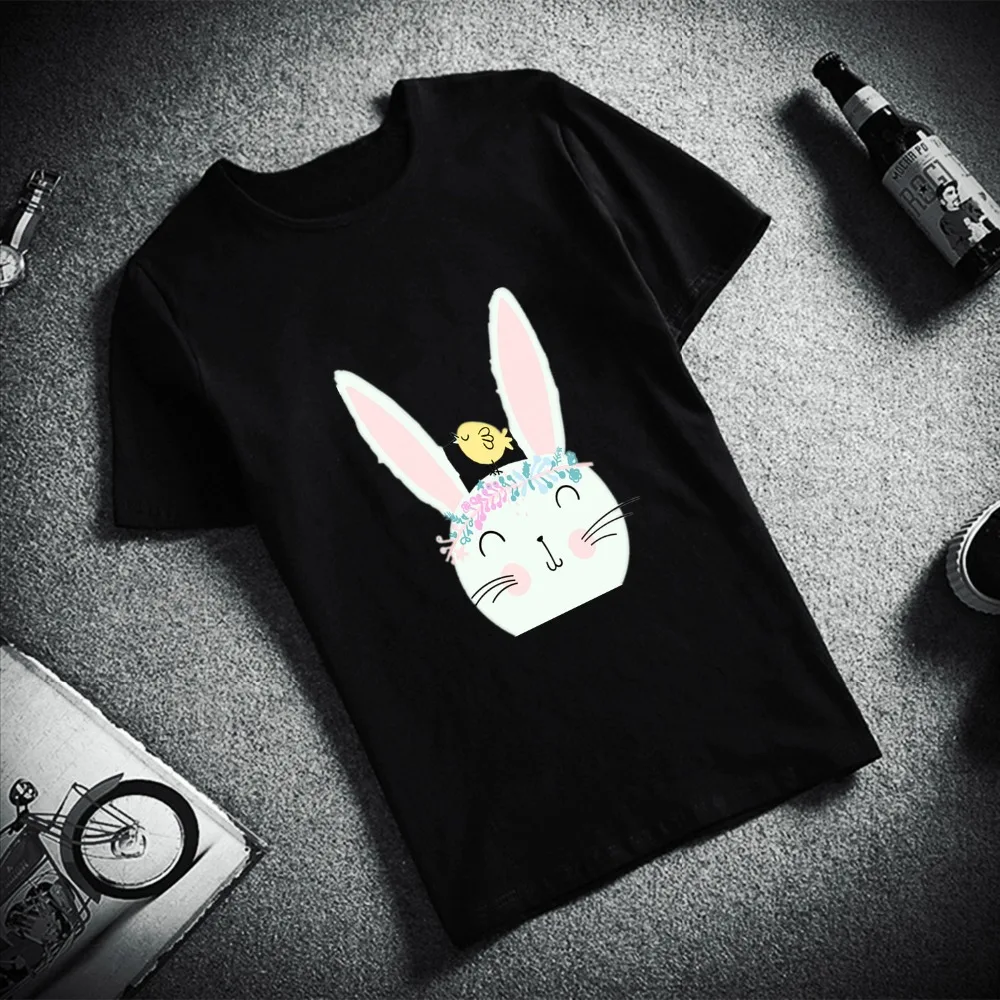 

Aesthetics Funny Tshirt Rabbit Bear Swan Animals Cotton O Neck T Shirt Plus Size Short Sleeve Brand Female T-Shirt Femme