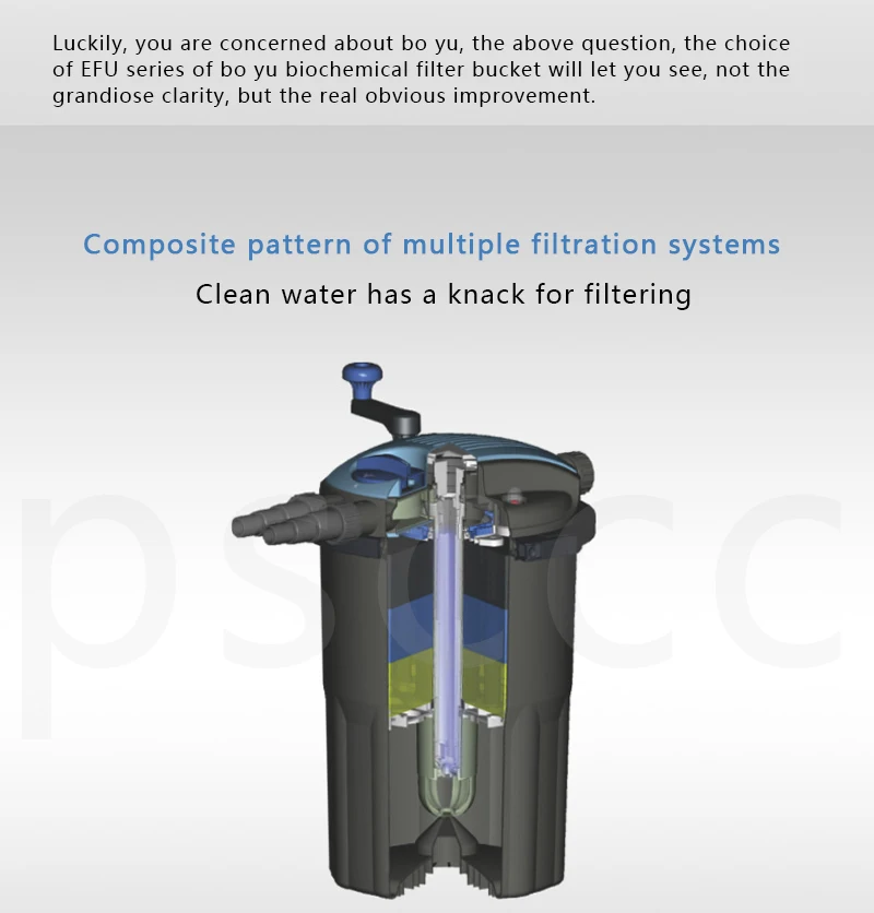EFU15000A EFU1000A система фильтрации для разведения рыб в пруду система фильтрации Koi пруд наружный фильтр ведро бассейн большой циркуляции воды очистки