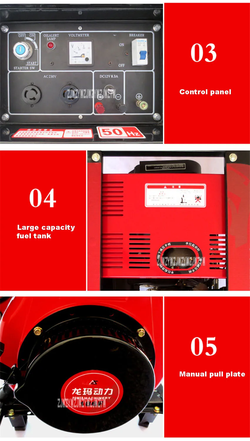 8KW ручной Push Тип Электрический Стартовый дизельный GeneratorSingle-phase 380 В/Трехфазный 220 в бытовой небольшой дизельный генератор