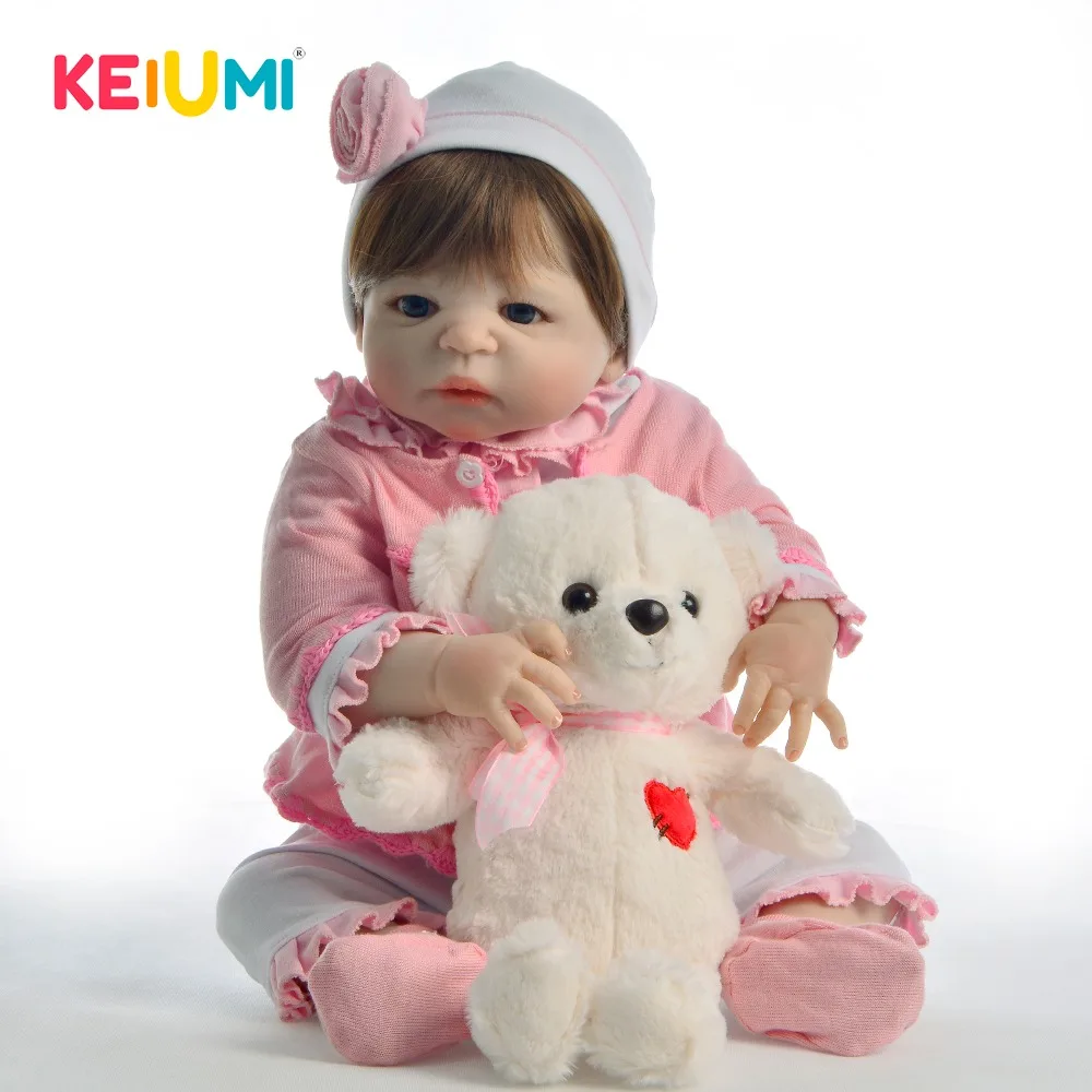 

KEIUMI Handmade 23" 57cm Reborn Alive Doll For Girl All Silicone Lifelike Babies Toy Cosplay Mermaid Kid Birthday Gifts Can Bath