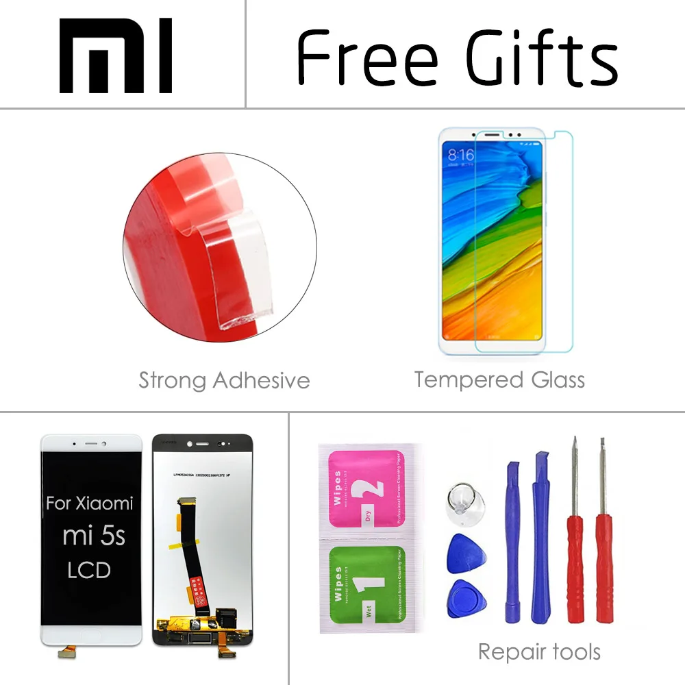 5 15 &quotоригинальный для Xiaomi Mi 5S ЖК дисплей сенсорный экран Mi5S сборка Дисплей