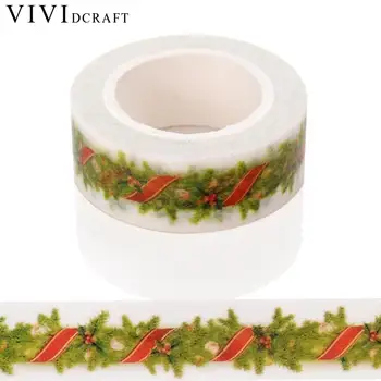 

Vividcraft Japanese Washi Tape Paper Stickers Christmas Pattern Print Scrap DIY Booking Deco Craft Sticky Masking Adhesive Tape