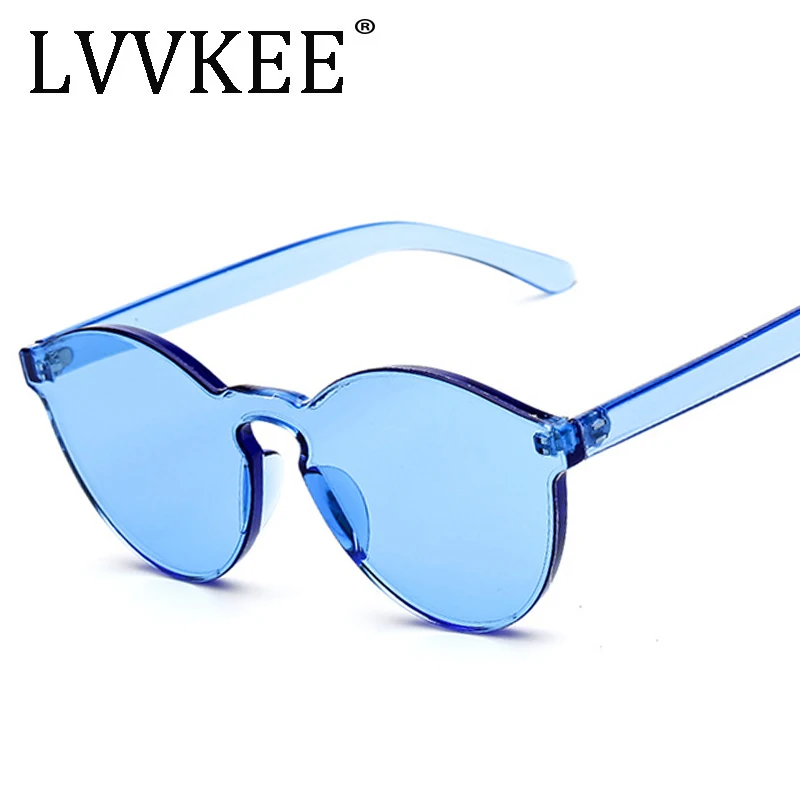 

2018 hot Fashion Transparent Sunglasses Women Brand Designer Rimless Clear Sun glasses Candy Color Integrated Eyewear UV400 9803