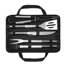 Conjunto de ferramentas de aço inoxidável churrasqueira grelhar ferramentas de acampamento ao ar livre conjunto de ferramentas para churrasco grill acessórios kit com saco