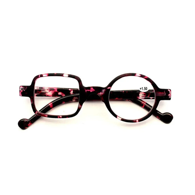 Новые квадратные круглые мужские очки для чтения женские леопардовые лупы унисекс модные очки для дальнозоркости+ 1,0+ 1,5+ 2,0+ 2,5+ 3,0+ 3,5 - Цвет оправы: Purple