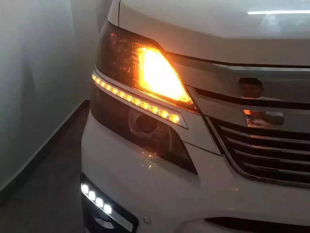 2 шт. DRL для toyota vellfire 2013 светодиодный DRL дневные ходовые огни Дневной светильник водонепроницаемый сигнальный стильный светильник противотуманная фара