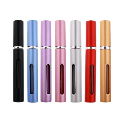 

10pcs/lot 5ml Mini Portable Aluminum Refillable Perfume Bottle With Spray Empty Cosmetic Containers Atomizer For Traveler