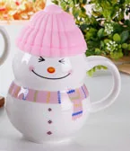 350 мл креативный мультфильм Снеговик кружка конфеты круглая кружка студента супер милый детский мультфильм молочный завтрак кружка - Цвет: Pink