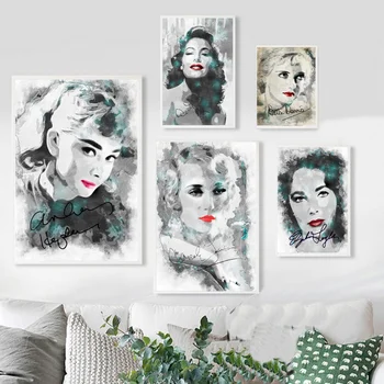 

Hollywood Movie Star Elizabeth Taylor Hedy Lamarr Art Canvas Poster Painting Wall for Room Home Decor