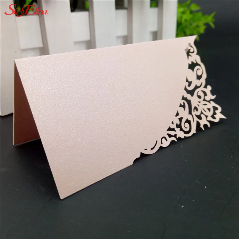 50pcs hollow seat card Party Table Name Wine Guest Place Cards Table Place Cards Favor Decoration Wedding Supplies 6ZSH870 (7)
