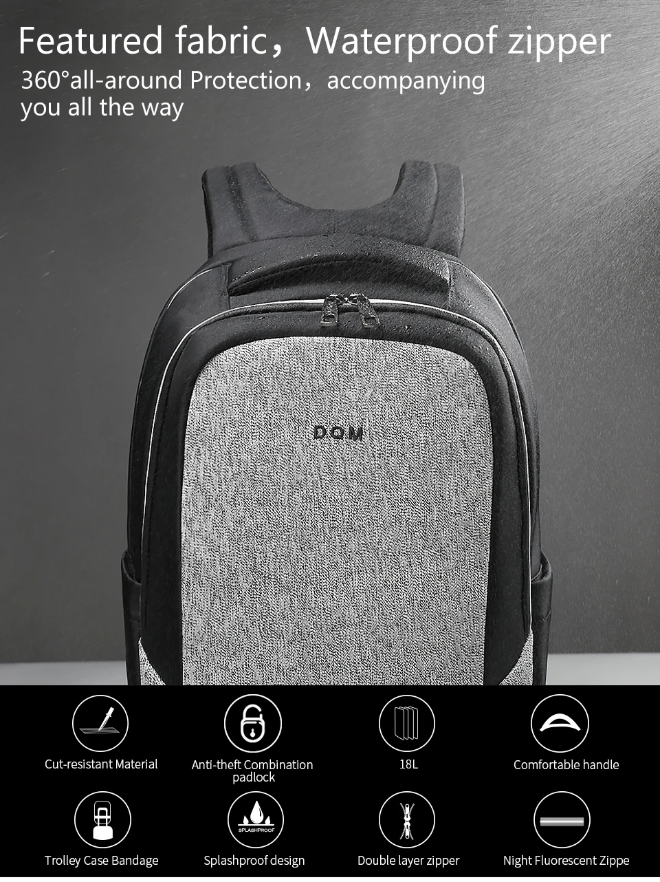 DQM, отличное качество, устойчивая к порезам сумка, 15,6 нейлон, мужской рюкзак для путешествий, ноутбука, Противоугонный рюкзак, водонепроницаемая сумка, mochila