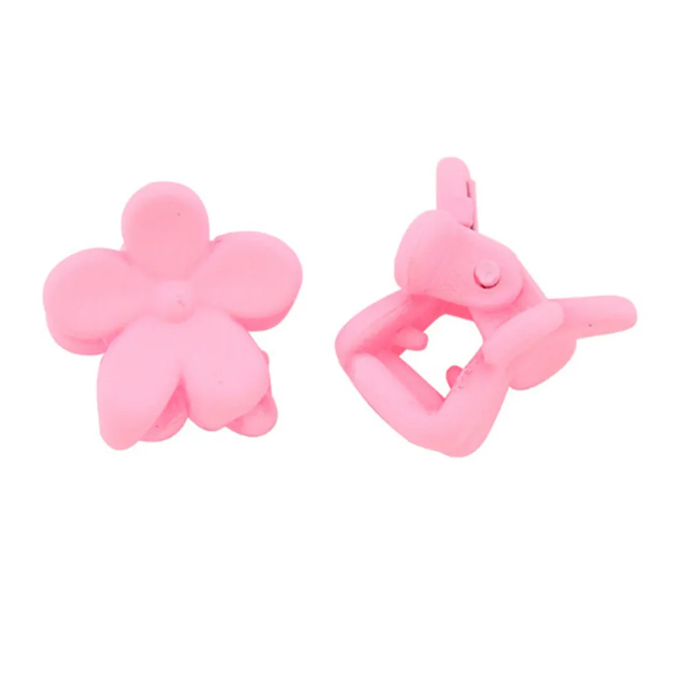 50pcs/lot Mini Scrub Flower Hair Claw Clips Cute Princess Girls Kids