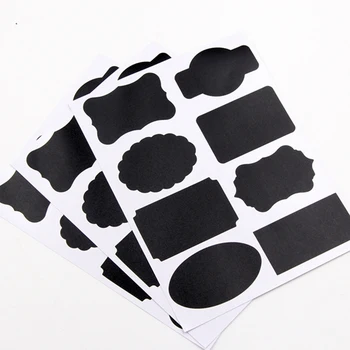 80 Pz/lotto Fatti a Mano Lavagna Sticker Kitchen Craft Riutilizzabile Etichette Adesivi Lavagna Sticker Adesivi Murali Bordo Nero
