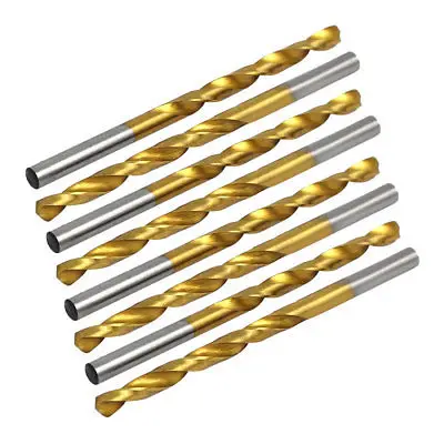 

3.9mm Drilling Diameter Titanium Plated Straight Shank Twist Drill Bit 10pcs
