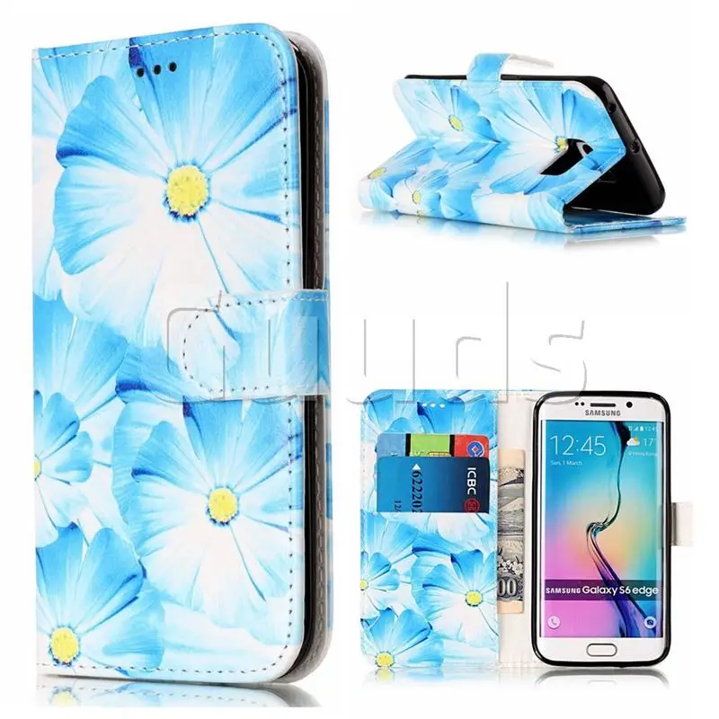 Orchid Flower PU Leather Wallet Case for Samsung Galaxy S6 Edge G925