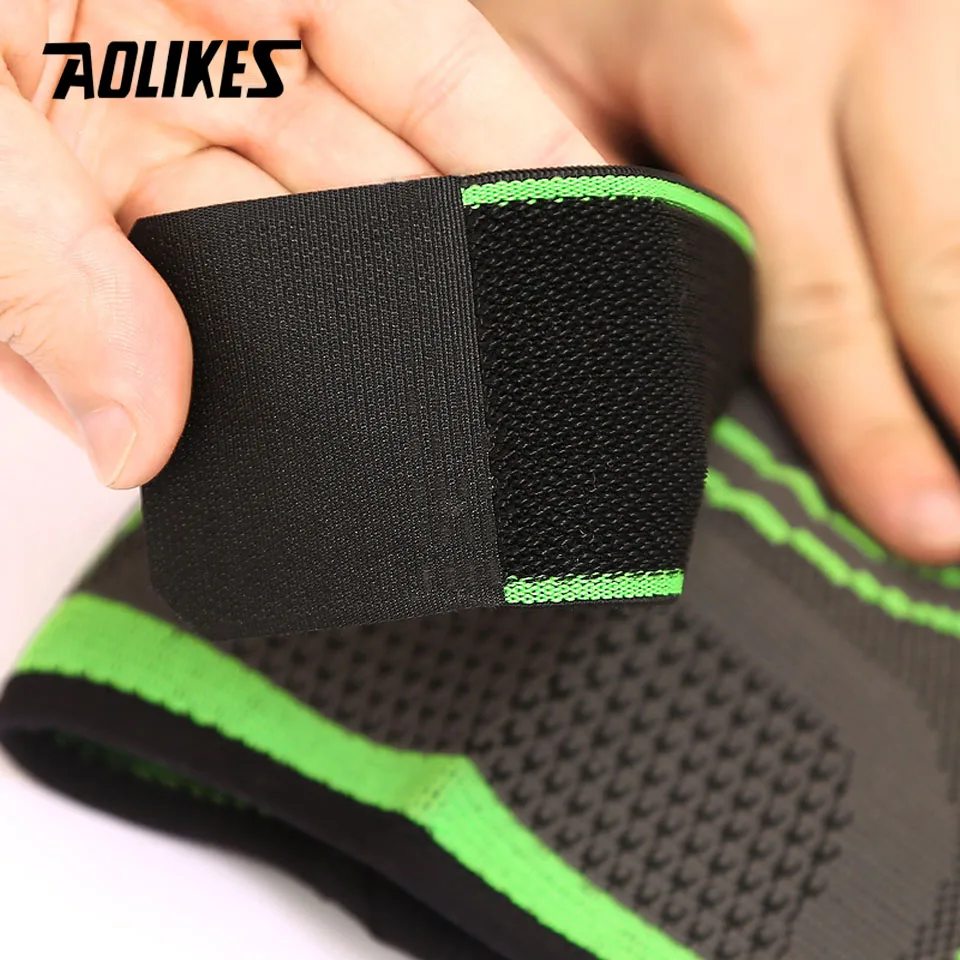 AOLIKES, 1 шт., 3D, под давлением, для фитнеса, бега, велоспорта, наколенники, подтяжки, эластичные, спортивные, компрессионные, рукав, для баскетбола