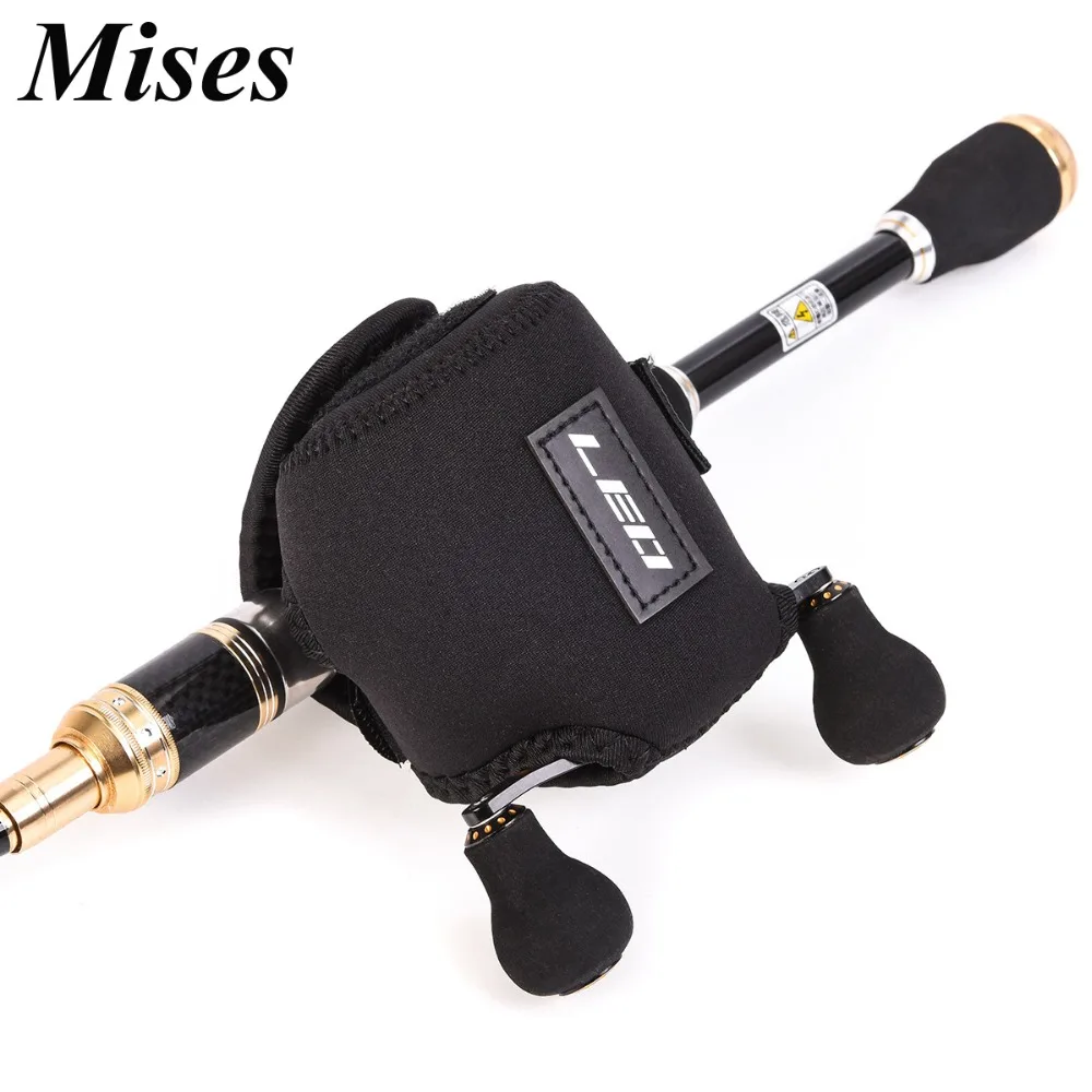 

Mises Black SBR Multifunction Fishing Reel Bag Soft Chinu Reel Round Baitcast Reel Low-Profile Reel Elasticity Protective Jacket